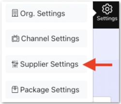 1. Supplier Settings